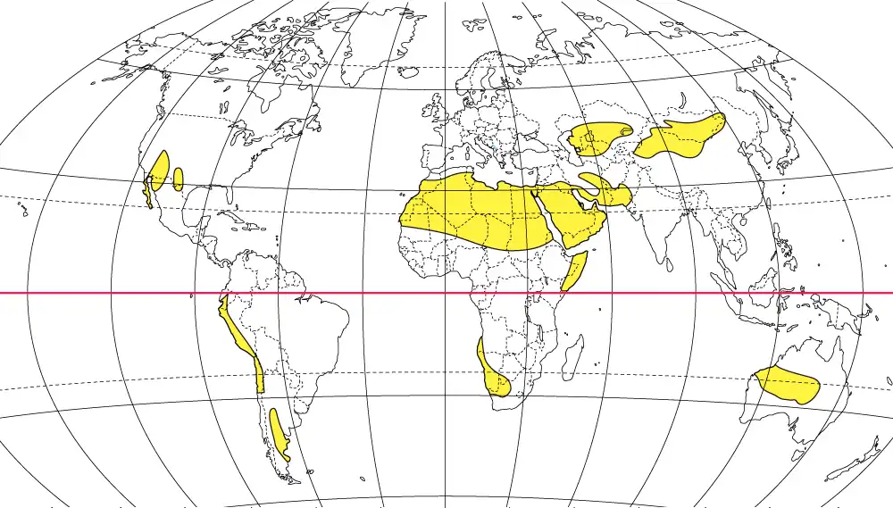 砂漠気候の分布