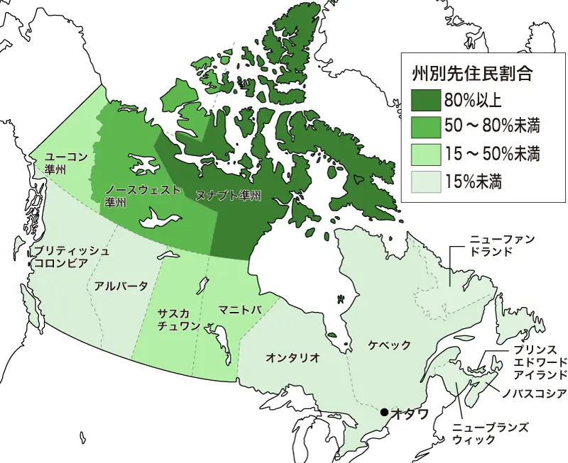 カナダの先住民の分布