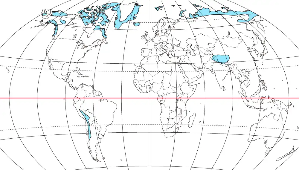 ツンドラ気候の分布