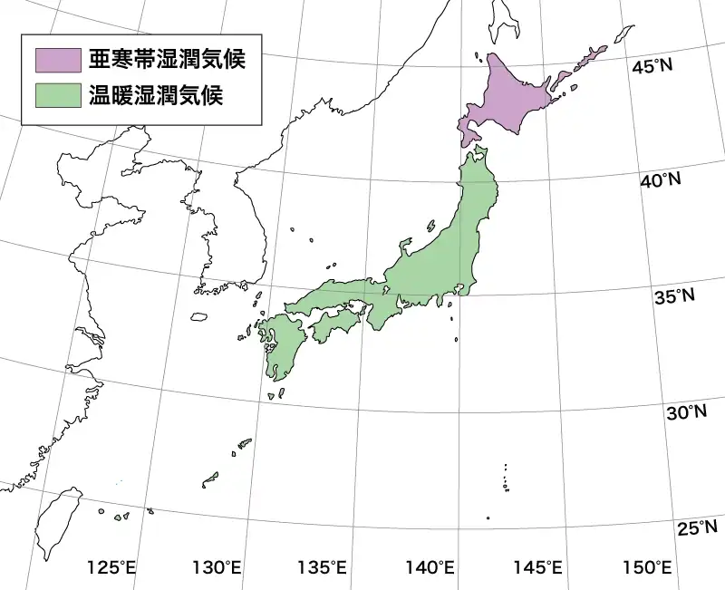 日本列島の気候区分