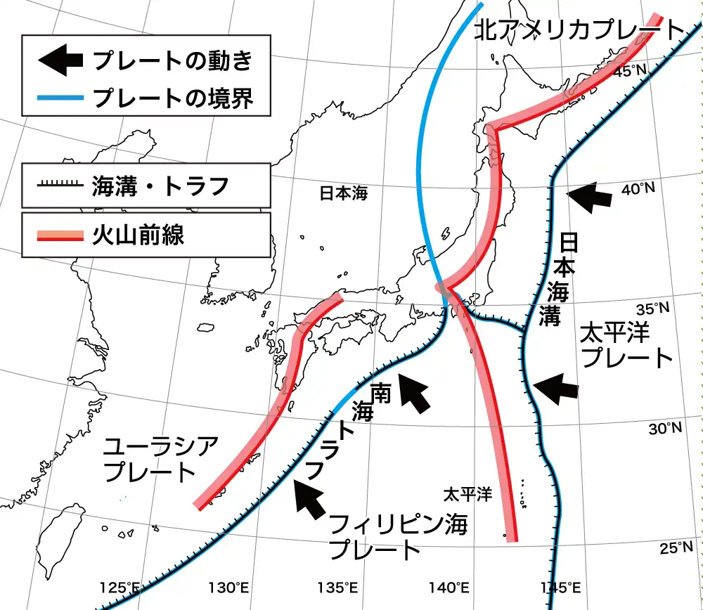 日本列島付近のプレート