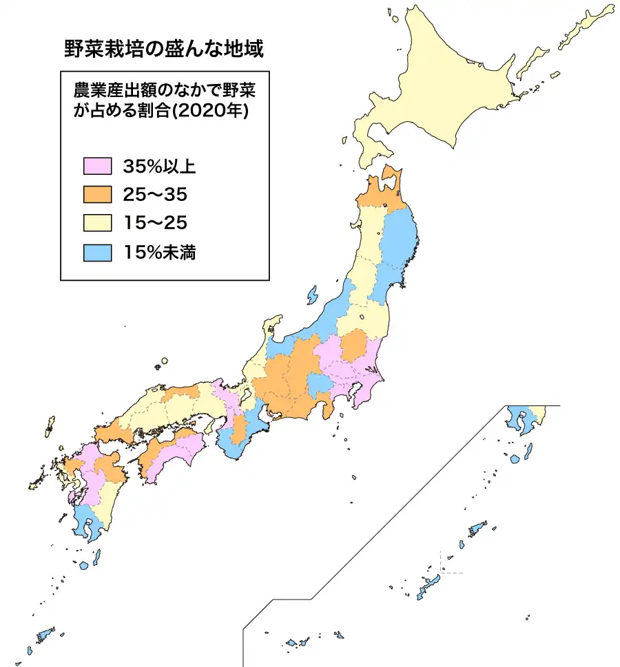 野菜栽培の盛んな地域