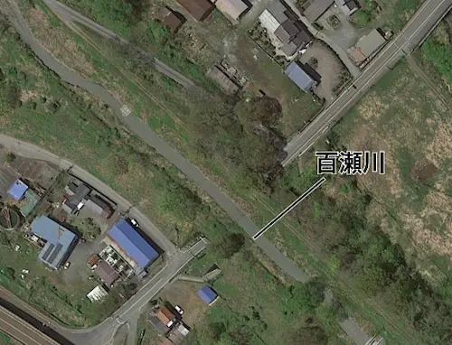 滋賀県高島市百瀬川（上空から）