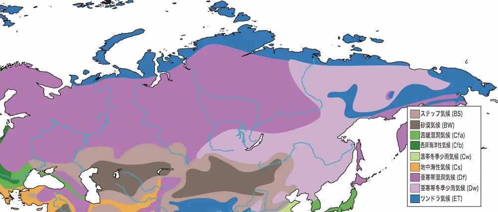 ロシアと周辺国の気候