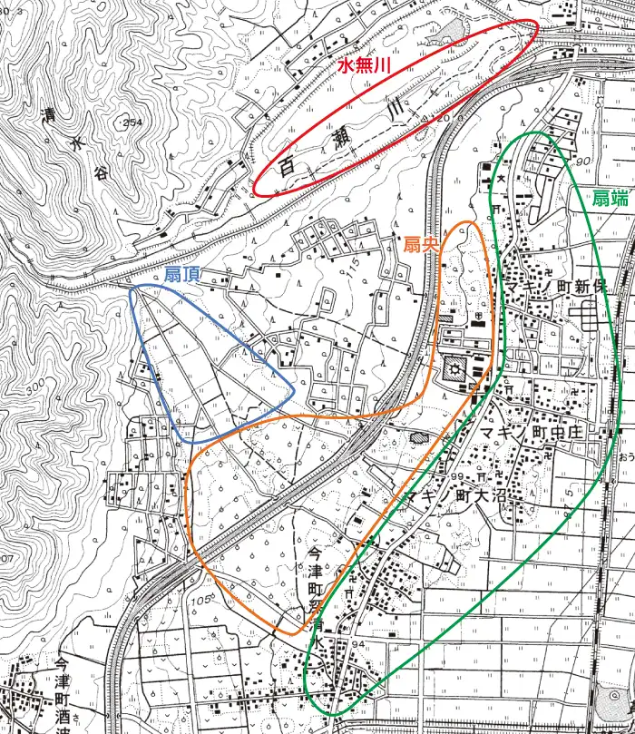 扇状地と水無川