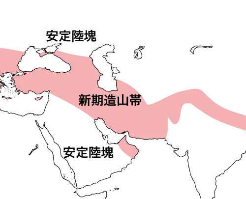 西アジア・中央アジアの大地形