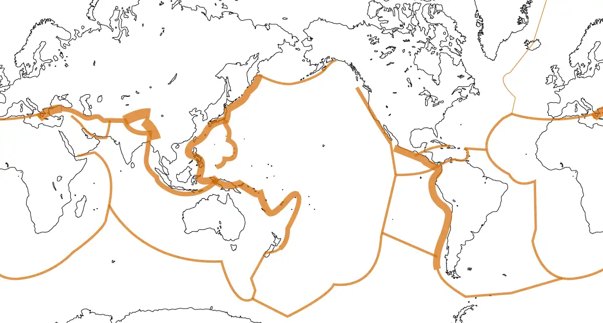 主な地震の分布