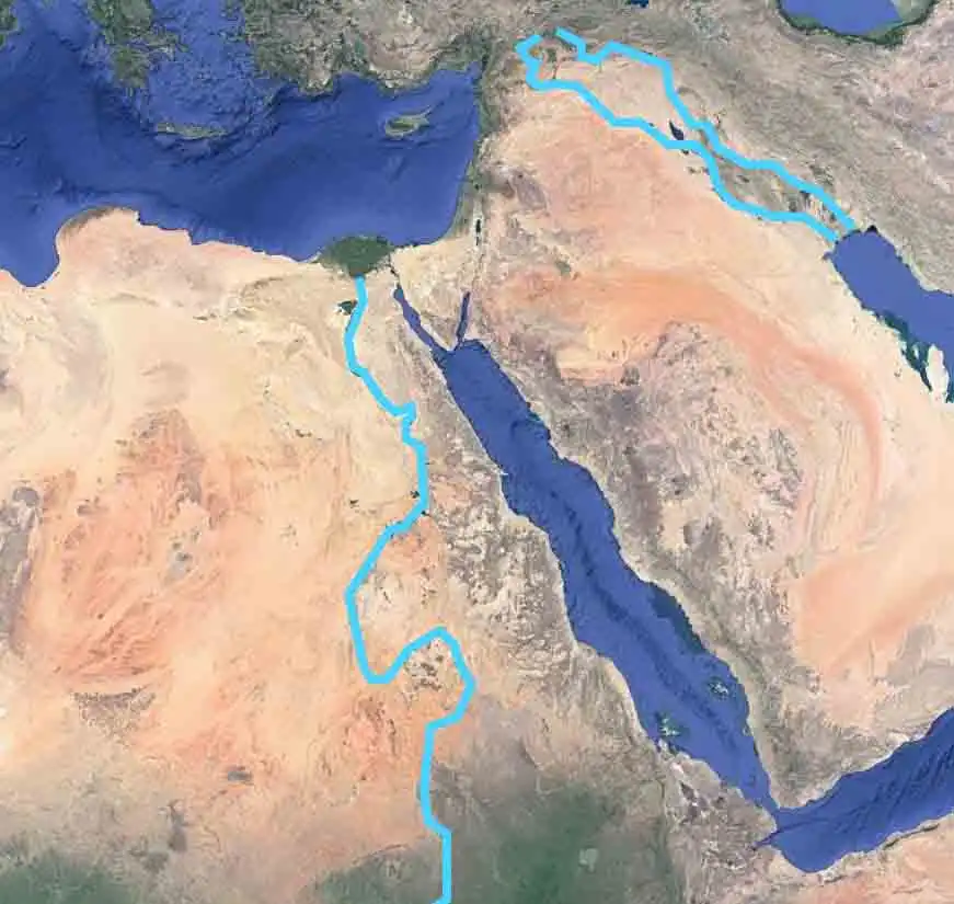 ナイル川・ティグリス川・ユーフラテス川