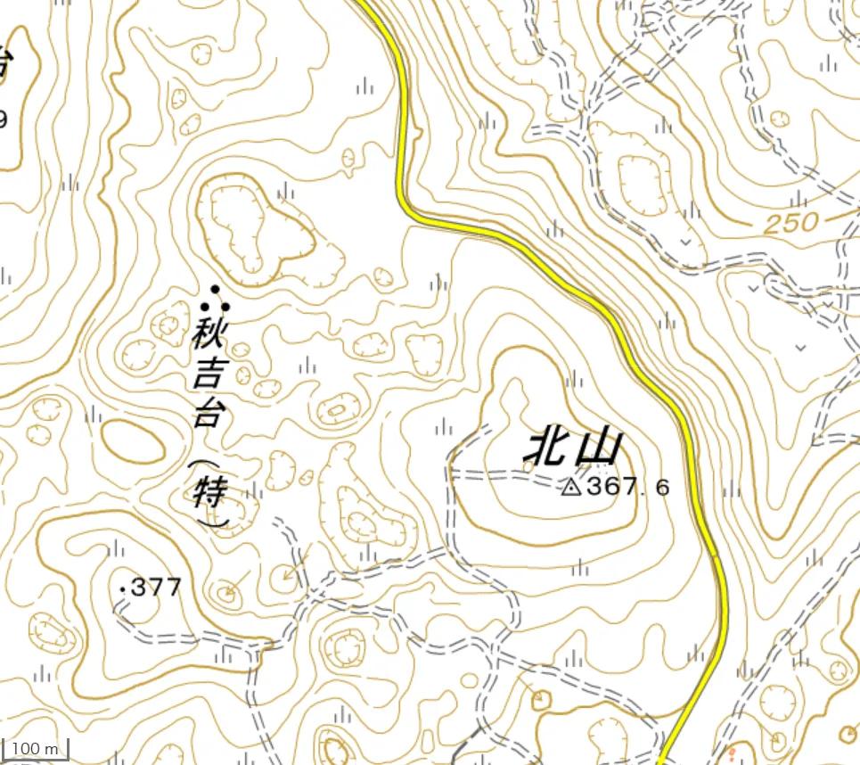 地形図（山口県秋吉台）