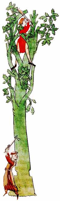 開墾する修道士